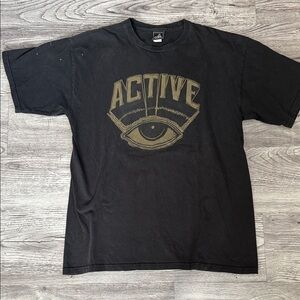 Active Ride Shop Black Tee with Olive Graphic Eye